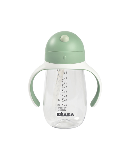 Beaba taza con pajita 300ml verde salvia