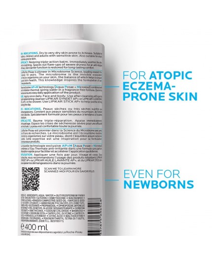 Lipikar baume ap+ la roche posay 400 ml