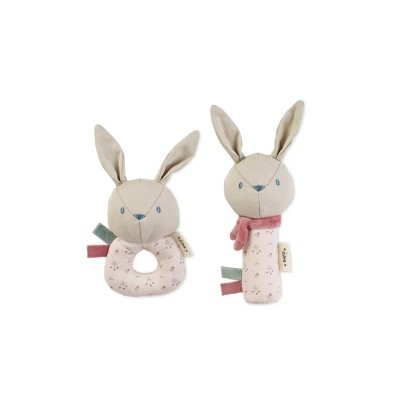 SARO SET SONAJERO "COTTON BUNNIES" ROSA
